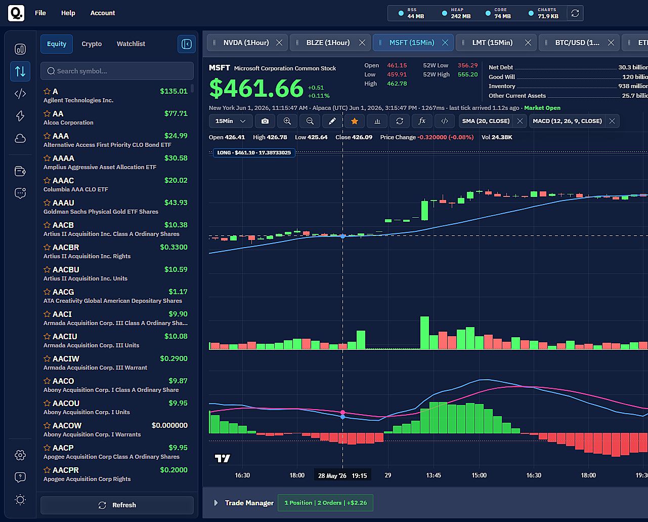 QuantCraft product interface preview